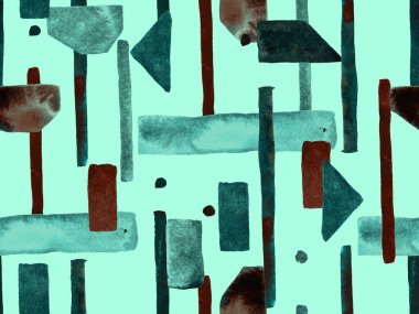 Bauhaus Kusursuz Düzen. Suluboya Geometrik Yeşil Teal Çizgileri Tasarımı. Sanat Organik Geo Arkaplanı. Büyük Olağandışı Asgari Parmak izi. Moda Eğlencesi Soyut Boyası Suluboya Renk Çizgileri.