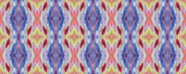 Mavi, Kırmızı, Yeşil Pastel Eğlenceli Dikdörtgen İkat İlişkisi. Etnik Kusursuz Düzen. Sembol geometrik mayo deseni. Boyalı fırça Aztek arka planı. Suluboya Etnik Tasarım. Kilim Halı Rastgele Dokusu. 