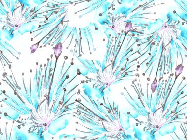 Kalın Çiçekler. Büyük Tropikal Kusursuz Mavi Parmak İzi, Indigo Arkaplan. Büyük Egzotik Yaz Maracuya Sonsuz Geçmişi. Soyut Kalın Çiçek Yazdırma. 