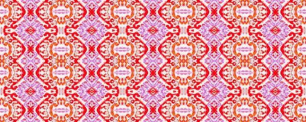 Turquoise Fun Symmetric Border Rapport. Geometric Ethnic Seamless Pattern. Ikat Horizontal Texture. Watercolor Hand Drawn Batik. Psychedelic Folk Background. Allover Ethnic Swimwear Design.