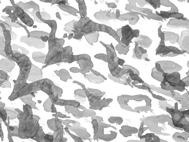 Geometrik hayvan dokusu. Tek renkli ve gri tonlu Afrika deseni. Çizgili, kusursuz desen. Zebra Deri İzi. Hayvan kamuflajı arka planı. Suluboya Kamuflaj Tasarımı. Soyut Safari Döşemesi.