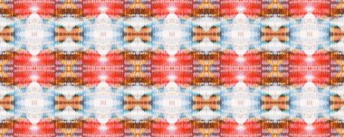 Suluboya Etnik Tasarım. Boya fırçası Python arka planı. Kırmızı, bej ve mavi sembol geometrik mayo deseni. Yılan Derisi Rastgele Doku. Etnik Kusursuz Düzen. Eğlenceli Dikdörtgen İkat Uyumu. 