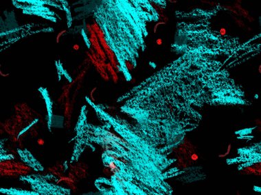 Modern Doodle Header. Mavi 'de Şirin Büyük Çağdaş Geometrik Desen Yatay Şablon için İndigo Arkaplanı. Büyük Çağdaş Küçük Yazdırma. Pastel Doodle Başlığı.