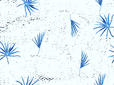 İndigo egzotik desen. Canavar ve amber çiçekleri tropik buket. Doymuş büyük çiçekli mayo izi. Yatay romantik vahşi vektör egzotik fayans. Güzel bahar botanik tasarımı.