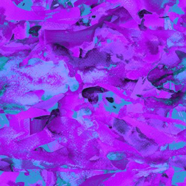 Yaratıcı suluboya deseni. Geometrik dikişsiz doku. Sanatsal soyut çelenk fırça darbeleri fayansları. Pamuk için Japon kumaşı arka planı. El yapımı suluboya, pastel boya ve akrilik mayo dokusu..