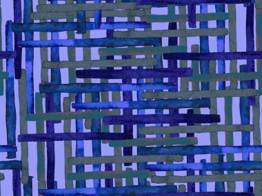 Bauhaus Kusursuz Düzen. Suluboya Geometrik İndigo, Mavi Çizgiler Tasarımı. Sanat Organik Geo Arkaplanı. Büyük Modern Asgari Baskı. Moda Eğlencesi Soyut Boyası Suluboya Renk Çizgileri.