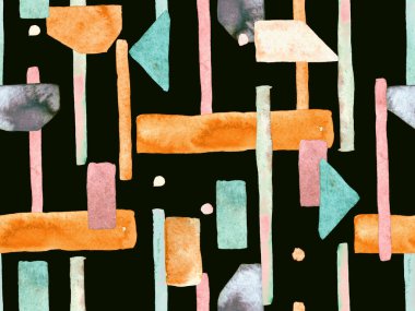 Bauhaus Kusursuz Düzen. Suluboya Geometrik Kırmızı Pembe Çizgiler Tasarımı. Sanat Organik Geo Arkaplanı. Büyük Sanatsal Asgari Baskı. Moda Eğlencesi Soyut Boyası Suluboya Renk Çizgileri.