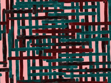 Bauhaus Kusursuz Düzen. Suluboya Geometrik Kırmızı Pembe Çizgiler Tasarımı. Sanat Organik Geo Arkaplanı. Büyük Çağdaş Küçük Yazdırma. Moda Eğlencesi Soyut Boyası Suluboya Renk Çizgileri.