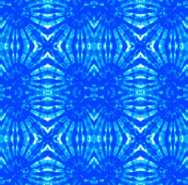 Suluboya el çizimi batik. Yaz mürekkebi Japon çizimi. El yapımı suluboya gömlek boya desenli. Aztek kaleydoskop dokusu. Çivit mavisi ve mavi kravat deseni. Shibori 'de iz yok..