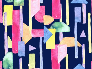 Bauhaus Kusursuz Düzen. Suluboya Geometrik İndigo, Mavi Çizgiler Tasarımı. Sanat Organik Geo Arkaplanı. Büyük Çağdaş Asgari Yazdırma. Moda Eğlencesi Soyut Boyası Suluboya Renk Çizgileri.