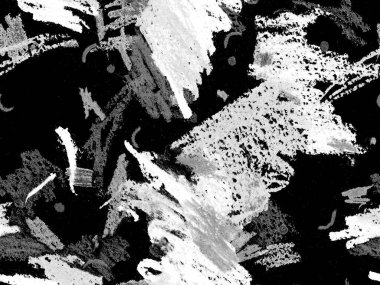 Yaratıcı Boya Başlığı. Yatay Şablon için Siyah ve Beyaz Arkaplanda Sevimli Büyük Çağdaş Geometrik Kusursuz Desen. Büyük Olağandışı Asgari Parmak izi. Soyut Boya Başlığı.