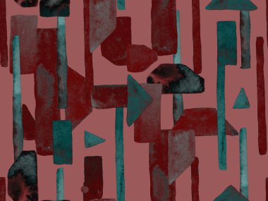 Bauhaus Kusursuz Düzen. Suluboya Geometrik Kırmızı Pembe Çizgiler Tasarımı. Sanat Organik Geo Arkaplanı. Büyük Yaratıcı Asgari Yazdırma. Moda Eğlencesi Soyut Boyası Suluboya Renk Çizgileri.
