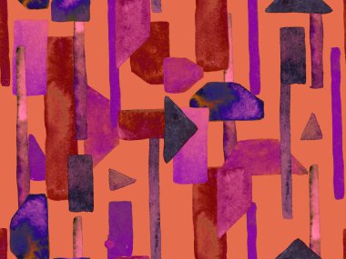 Bauhaus Kusursuz Düzen. Suluboya Geometrik Kırmızı Pembe Çizgiler Tasarımı. Sanat Organik Geo Arkaplanı. Büyük Modern Asgari Baskı. Moda Eğlencesi Soyut Boyası Suluboya Renk Çizgileri.