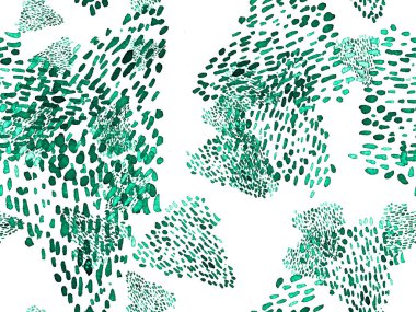 Yeşil ve Turkuaz Hayvansal Örnekler. Suluboya el izi. Afrika egzotik kamuflajı. Geometrik suluboya arka plan. Vahşi hayvan kürkü dokusu. Suluboya El Boyalı Cilt Deseni.