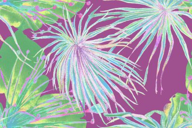 Suluboya Yatay Tropik Tasarım. Palm Geometric Mayo desenli. Palmiye yapraklarının eğlenceli dokusu. Etnik Aloha İlişkisi. Egzotik Bikini Özgeçmişi. Yeşil ve Kırmızı Tropikal Kusursuz Desen.