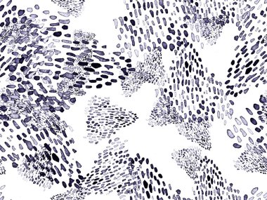 Siyah ve Beyaz Hayvani Kusursuz Şablon. Suluboya el izi. Afrika egzotik kamuflajı. Geometrik suluboya arka plan. Vahşi hayvan kürkü dokusu. Suluboya El Boyalı Cilt Deseni.