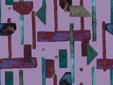 Bauhaus Kusursuz Düzen. Suluboya Geometrik Mor Çizgiler Tasarımı. Sanat Organik Geo Arkaplanı. Büyük Sanatsal Asgari Baskı. Moda Eğlencesi Soyut Boyası Suluboya Renk Çizgileri.