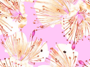 Kalın Çiçekler. Kızıl Arkaplanda Büyük Hawaii Kusursuz Parmak izi. Büyük Hawaii Yaz Suluboya Granadilla Sonsuz Arkaplan. Soyut Kalın Çiçek Yazdırma. 