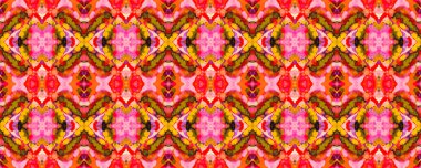 Suluboya El Çizilmiş Batik. Psikedelik Halk Arkaplanı. Allover Etnik Mayo Tasarımı Geometrik Etnik Şekilsiz Ikat Yatay Doku. Ruby Kırmızı Eğlenceli Simetrik Sınır Uyumu.