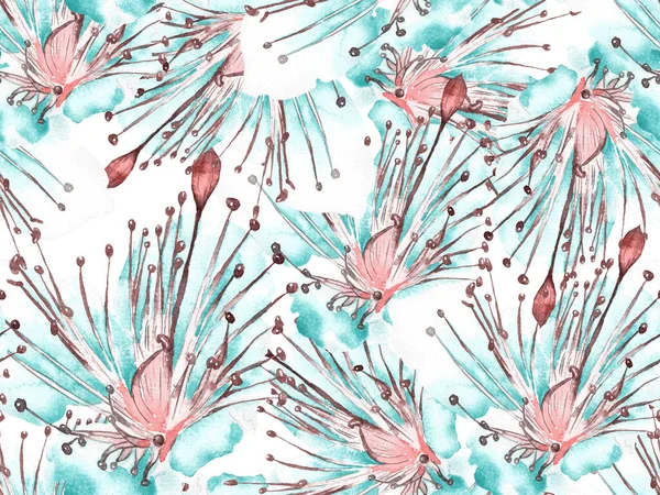 Çiçek desenli moda. Pembe ve Sarı Arkaplanda Büyük Tropikal Kusursuz Parmak İzi. Büyük Egzotik Bahar Kova 'sı Granadilla Sonsuz Arkaplanı. Rastgele Çiçek Deseni.