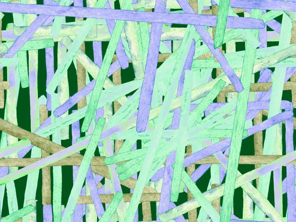 Bauhaus Zökkenőmentes Minta Akvarell Geometrikus Zöld Teal Lines Design Art — Stock Fotó