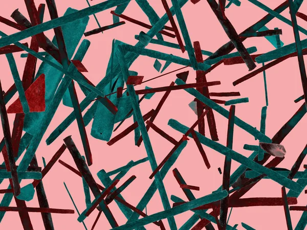 Bauhaus Kusursuz Düzen. Suluboya Geometrik Kırmızı Pembe Çizgiler Tasarımı. Sanat Organik Geo Arkaplanı. Büyük Çağdaş Asgari Yazdırma. Moda Eğlencesi Soyut Boyası Suluboya Renk Çizgileri.