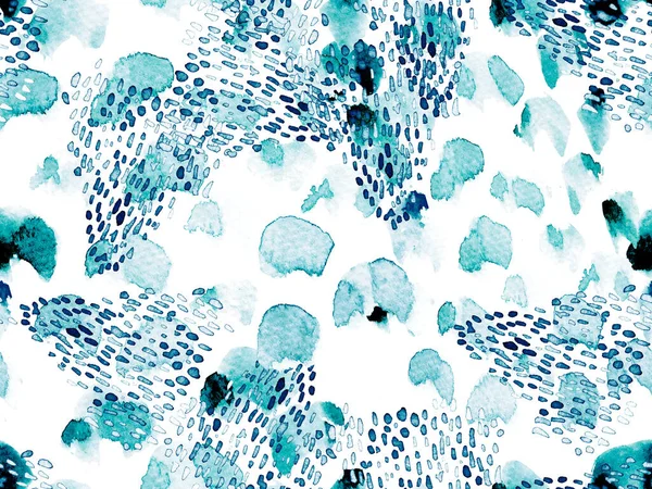 Mavi leopar desensiz Indigo deniz mavisi. Suluboya El Çita Yazısı. Vahşi Cilt Egzotik Doku. Geometrik Kürk arka planı. Leopar ve Jaguar Deri. Suluboya El Boyalı Cilt Deseni.