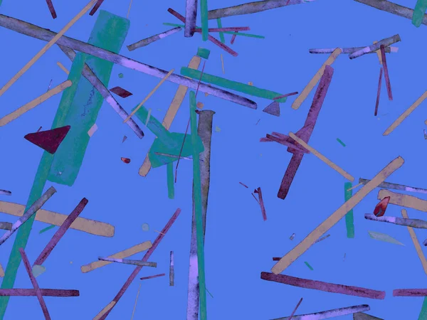 Bauhaus Kusursuz Düzen. Suluboya Geometrik İndigo, Mavi Çizgiler Tasarımı. Sanat Organik Geo Arkaplanı. Büyük Moda Asgari Baskı. Moda Eğlencesi Soyut Boyası Suluboya Renk Çizgileri.