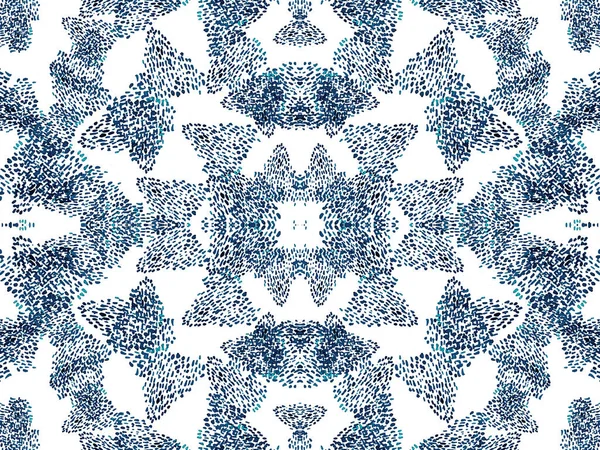 Indigo Blue Animal Seamless Pattern. Watercolor hand drawn print.  African Exotic Camouflage. Geometric watercolour background. Wild Animal Fur Texture. Watercolour Hand Painted Skin Pattern.