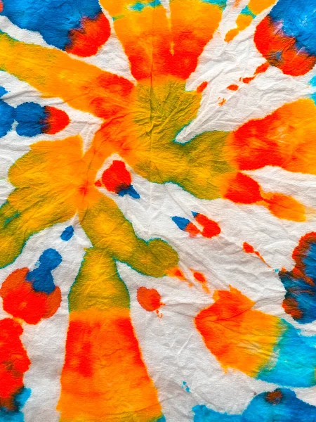 Tie Dye Spiral Background. Freedom tiedye Swirl. Boho Dyed Clothes. Reggae Watercolor Effect. Blue, Red and Yellow Hippie Batic. Vibrant Haight San Francisco Swatch.  Psychedelic Swirl Textile.