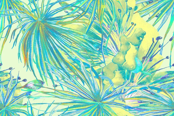 Horizontal Tropic Design 스윙웨어 Palm Leaves Fun Texture 약자이다 알로하 — 스톡 사진