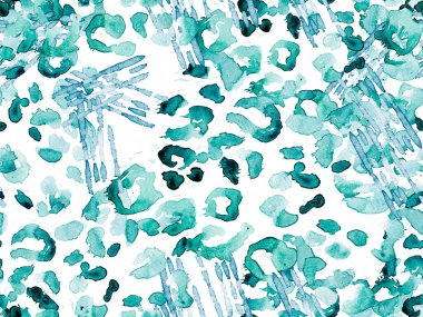 Mavi leopar desensiz Indigo deniz mavisi. Suluboya El Çita Yazısı. Vahşi Cilt Egzotik Doku. Geometrik Kürk arka planı. Leopar ve Jaguar Deri. Suluboya El Boyalı Cilt Deseni.