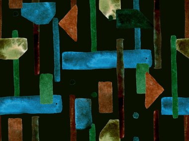 Bauhaus Kusursuz Düzen. Suluboya Geometrik Yeşil Teal Çizgileri Tasarımı. Sanat Organik Geo Arkaplanı. Büyük Yaratıcı Asgari Yazdırma. Moda Eğlencesi Soyut Boyası Suluboya Renk Çizgileri.