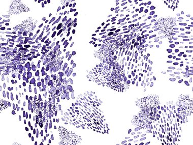 Çivit mavisi, kusursuz hayvan deseni. Suluboya el izi. Afrika egzotik kamuflajı. Geometrik suluboya arka plan. Vahşi hayvan kürkü dokusu. Suluboya El Boyalı Cilt Deseni.