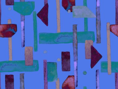 Bauhaus Kusursuz Düzen. Suluboya Geometrik İndigo, Mavi Çizgiler Tasarımı. Sanat Organik Geo Arkaplanı. Büyük Yaratıcı Asgari Yazdırma. Moda Eğlencesi Soyut Boyası Suluboya Renk Çizgileri.