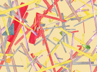 Bauhaus Kusursuz Düzen. Suluboya Geometrik Sarı Safran Çizgileri Tasarımı. Sanat Organik Geo Arkaplanı. Büyük Yaratıcı Asgari Yazdırma. Moda Eğlencesi Soyut Boyası Suluboya Renk Çizgileri.