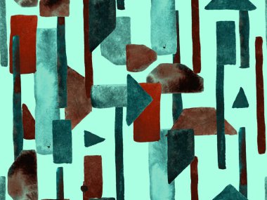 Bauhaus Kusursuz Düzen. Suluboya Geometrik Yeşil Teal Çizgileri Tasarımı. Sanat Organik Geo Arkaplanı. Büyük Moda Asgari Baskı. Moda Eğlencesi Soyut Boyası Suluboya Renk Çizgileri.