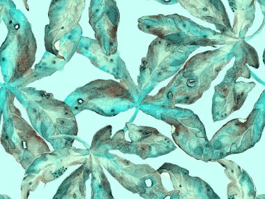 Cesur Çiçek Tasarımı. Büyük Tropikal Kusursuz Mavi Parmak İzi, Indigo Arkaplan. Büyük Orman Bahar Suluboya Tutku Meyvesi Sonsuz Arkaplan. Sanatsal Kalın Çiçek Tasarımı.