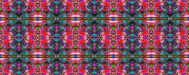 Boyalı fırça Aztek arka planı. Suluboya Etnik Tasarım. Mavi, Kırmızı, Yeşil Pastel Eğlenceli Dikdörtgen İkat İlişkisi. Etnik Kusursuz Düzen. Sembol geometrik mayo deseni. Kilim Halı Rastgele Dokusu. 