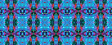 Kilim Rastgele Halı dokusu. Boyalı fırça Aztek arka planı. Suluboya Etnik Tasarım. Sembol geometrik mayo deseni. Mavi, Kırmızı, Siyah Pastel Eğlenceli Dikdörtgen İkat İlişkisi. Etnik Kusursuz Desen.