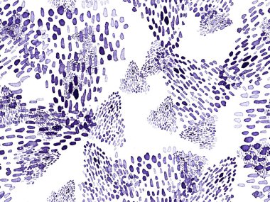 Çivit mavisi, kusursuz hayvan deseni. Suluboya el izi. Afrika egzotik kamuflajı. Geometrik suluboya arka plan. Vahşi hayvan kürkü dokusu. Suluboya El Boyalı Cilt Deseni.