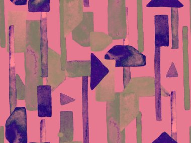 Bauhaus Kusursuz Düzen. Suluboya Geometrik Kırmızı Pembe Çizgiler Tasarımı. Sanat Organik Geo Arkaplanı. Büyük Sanatsal Asgari Baskı. Moda Eğlencesi Soyut Boyası Suluboya Renk Çizgileri.