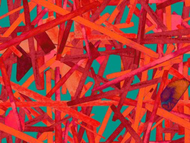 Bauhaus Kusursuz Düzen. Suluboya Geometrik Kırmızı Pembe Çizgiler Tasarımı. Sanat Organik Geo Arkaplanı. Büyük Çağdaş Asgari Yazdırma. Moda Eğlencesi Soyut Boyası Suluboya Renk Çizgileri.