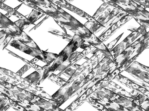 모노크롬 그레이 스케일 식물상 식물학적 은씨없는 패턴을 남긴다 빈티지 디자인을 — 스톡 사진
