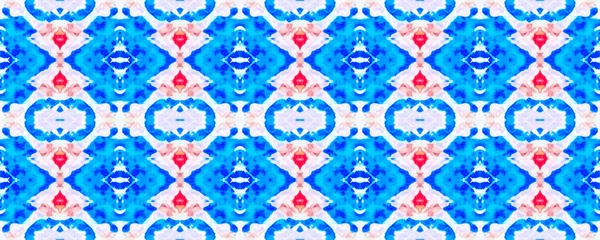 Geometrik Etnik Kusursuz Düzen. Ikat Yatay Doku. Eğlenceli Simetrik Sınır Uyumu. Gökyüzü Suluboya El Kaplama Batik. Psikedelik Halk Arkaplanı. Allover Etnik Mayo Tasarımı.