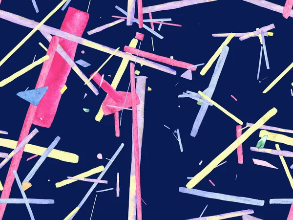 Bauhaus Kusursuz Düzen. Suluboya Geometrik İndigo, Mavi Çizgiler Tasarımı. Sanat Organik Geo Arkaplanı. Büyük Modern Asgari Baskı. Moda Eğlencesi Soyut Boyası Suluboya Renk Çizgileri.