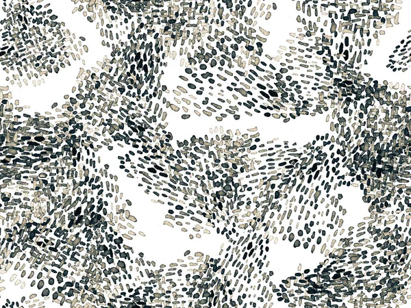 Siyah ve Beyaz Leopar desensiz. Suluboya El Çita Yazısı. Vahşi Cilt Egzotik Doku. Geometrik Kürk arka planı. Leopar ve Jaguar Deri. Suluboya El Boyalı Cilt Deseni.