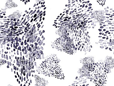 Siyah ve Beyaz Hayvani Kusursuz Şablon. Suluboya el izi. Afrika egzotik kamuflajı. Geometrik suluboya arka plan. Vahşi hayvan kürkü dokusu. Suluboya El Boyalı Cilt Deseni.