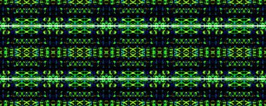 Eğlenceli Dikdörtgen İkat Uyumu. Yılan Derisi Rastgele Doku. Etnik Kusursuz Düzen. Turkuaz ve siyah suluboya etnik tasarım. Boya fırçası Python arka planı. Sembol Geometrik Mayo Şablonu.