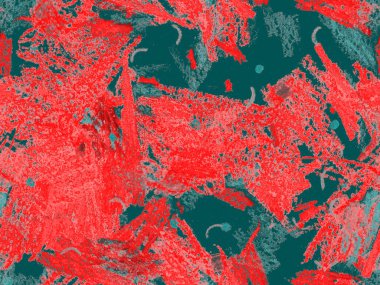 Modern Doodle Header. Kırmızı, Yeşil, Mavi Yatay Şablon Üzerine Şirin Büyük Sanatsal Kusursuz Şekil. Büyük Modern Asgari Baskı. Pastel Doodle Başlığı.